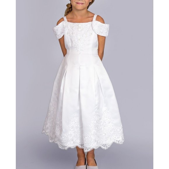 Us Angels Other - Girls' Cap Sleeve Double Strap Satin Dress